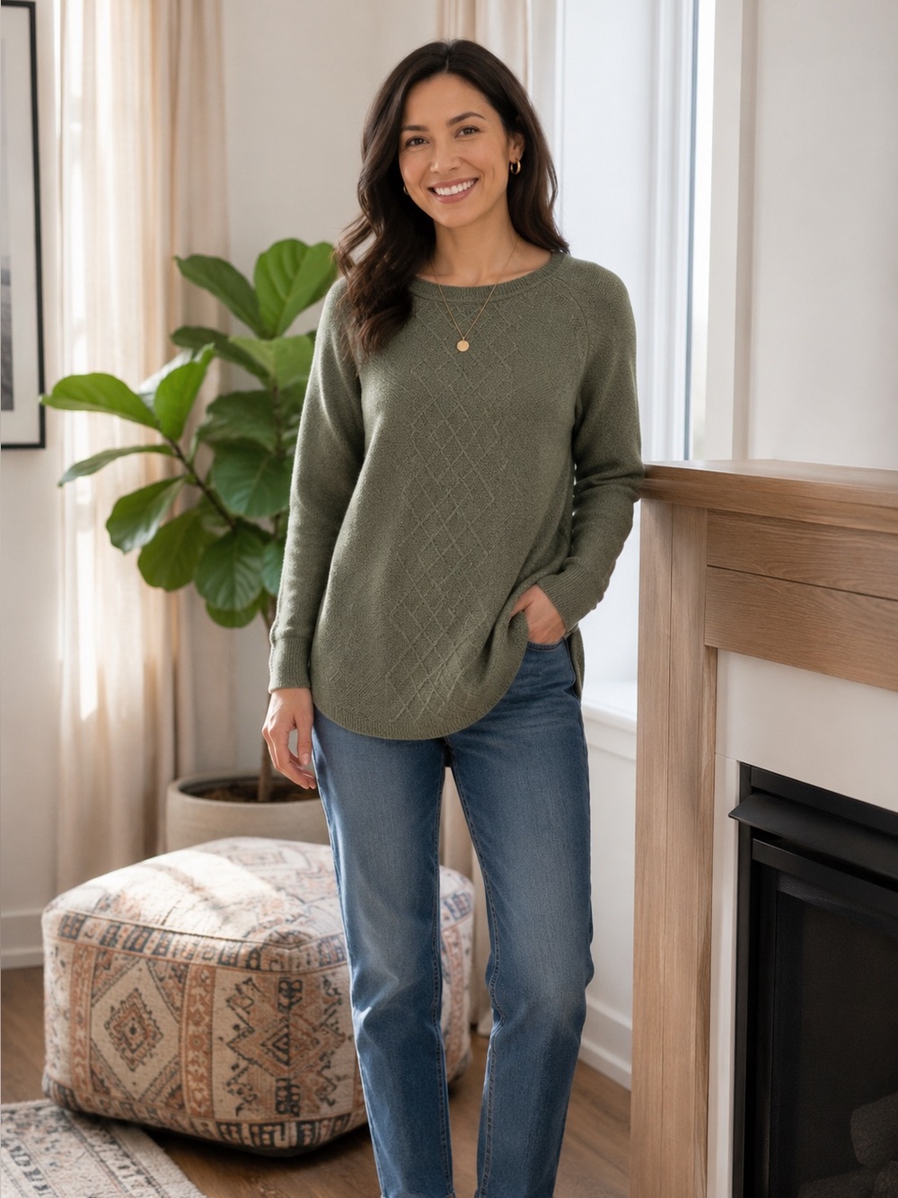 💙 REITMANS Green Knit Sweater NWT - size M